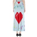 Red Heart Love Plaid Red Blue Maxi Skirts View2