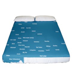 Peta Anggota City Blue Eropa Fitted Sheet (california King Size) by Mariart