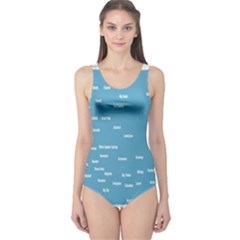 Peta Anggota City Blue Eropa One Piece Swimsuit by Mariart