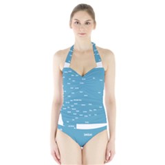 Peta Anggota City Blue Eropa Halter Swimsuit by Mariart