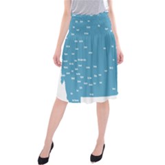 Peta Anggota City Blue Eropa Midi Beach Skirt by Mariart