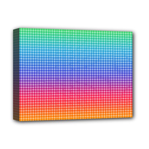 Plaid Rainbow Retina Green Purple Red Yellow Deluxe Canvas 16  X 12   by Mariart