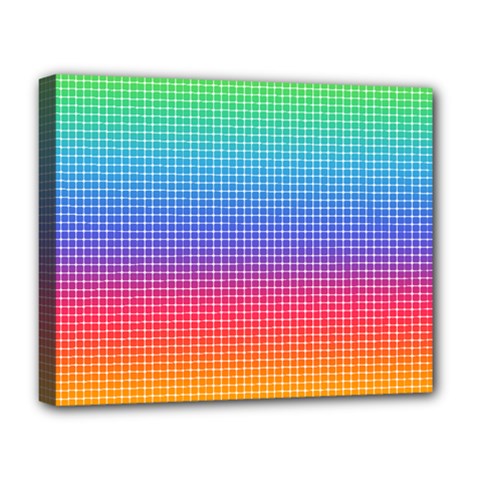 Plaid Rainbow Retina Green Purple Red Yellow Deluxe Canvas 20  X 16   by Mariart