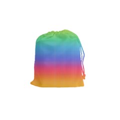 Plaid Rainbow Retina Green Purple Red Yellow Drawstring Pouches (small)  by Mariart