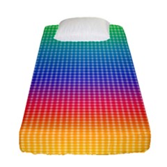 Plaid Rainbow Retina Green Purple Red Yellow Fitted Sheet (single Size) by Mariart