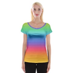 Plaid Rainbow Retina Green Purple Red Yellow Women s Cap Sleeve Top by Mariart