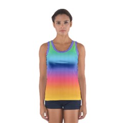 Plaid Rainbow Retina Green Purple Red Yellow Women s Sport Tank Top  by Mariart