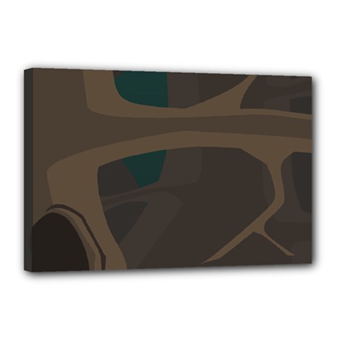 Tree Jungle Brown Green Canvas 18  X 12  by Mariart