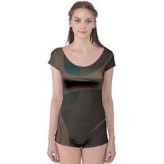 Tree Jungle Brown Green Boyleg Leotard  by Mariart