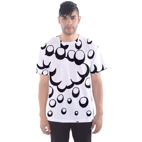 Splash Bubble Black White Polka Circle Men s Sport Mesh Tee by Mariart