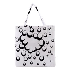 Splash Bubble Black White Polka Circle Grocery Tote Bag by Mariart