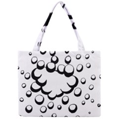 Splash Bubble Black White Polka Circle Mini Tote Bag by Mariart