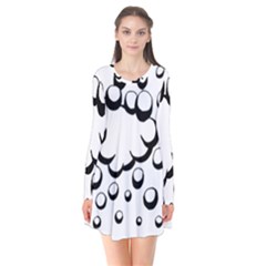 Splash Bubble Black White Polka Circle Flare Dress by Mariart