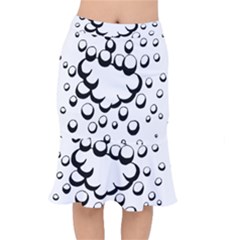 Splash Bubble Black White Polka Circle Mermaid Skirt