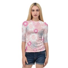 Scrapbook Paper Iridoby Flower Floral Sunflower Rose Quarter Sleeve Tee