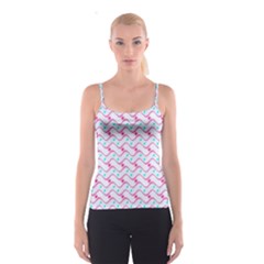 Squiggle Red Blue Milk Glass Waves Chevron Wave Pink Spaghetti Strap Top by Mariart