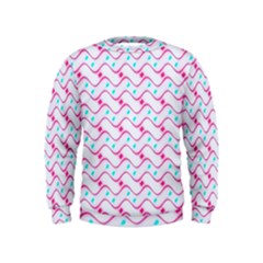 Squiggle Red Blue Milk Glass Waves Chevron Wave Pink Kids  Sweatshirt by Mariart