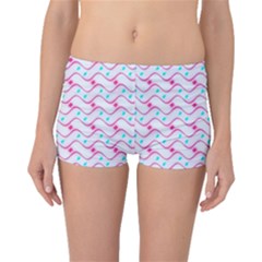 Squiggle Red Blue Milk Glass Waves Chevron Wave Pink Boyleg Bikini Bottoms