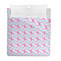 Squiggle Red Blue Milk Glass Waves Chevron Wave Pink Duvet Cover Double Side (full/ Double Size) by Mariart