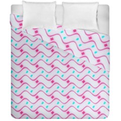 Squiggle Red Blue Milk Glass Waves Chevron Wave Pink Duvet Cover Double Side (california King Size) by Mariart