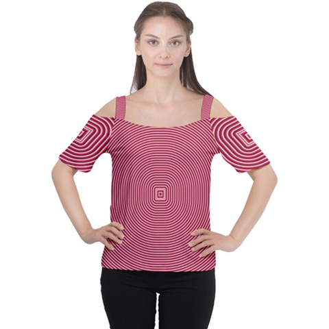 Stop Already Hipnotic Red Circle Women s Cutout Shoulder Tee by Mariart