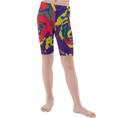 Abstract Art Kids  Mid Length Swim Shorts by ValentinaDesign