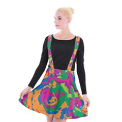 Abstract Art Suspender Skater Skirt