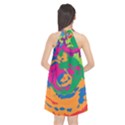 Abstract art Halter Neckline Chiffon Dress  View2