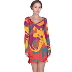 Abstract Art Long Sleeve Nightdress by ValentinaDesign