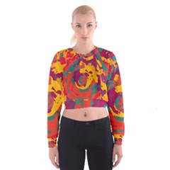 Abstract Art Cropped Sweatshirt by ValentinaDesign