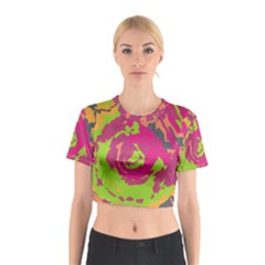 Abstract Art Cotton Crop Top by ValentinaDesign