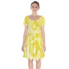 Abstract Art Short Sleeve Bardot Dress