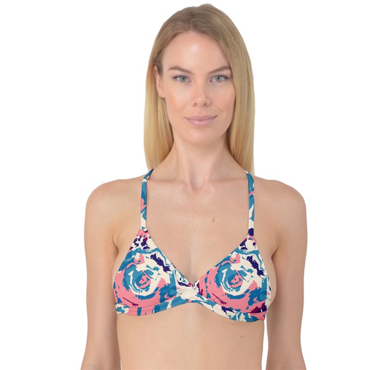 Abstract art Reversible Tri Bikini Top