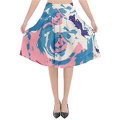 Abstract Art Flared Midi Skirt