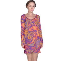 Abstract Art Long Sleeve Nightdress by ValentinaDesign