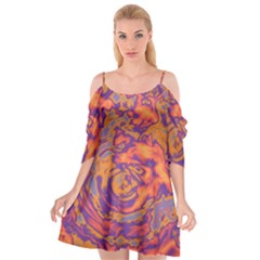 Abstract Art Cutout Spaghetti Strap Chiffon Dress