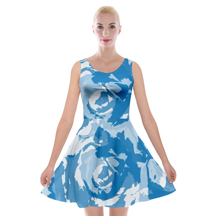 Abstract art Velvet Skater Dress