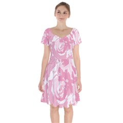 Abstract Art Short Sleeve Bardot Dress