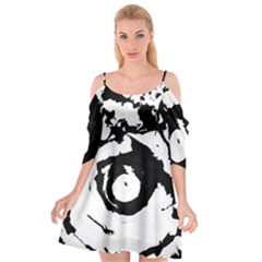 Abstract Art Cutout Spaghetti Strap Chiffon Dress