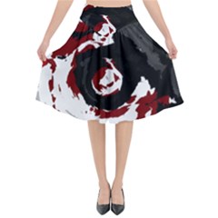 Abstract Art Flared Midi Skirt