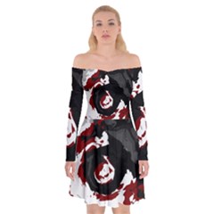 Abstract Art Off Shoulder Skater Dress