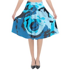 Abstract Art Flared Midi Skirt