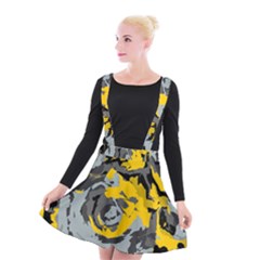 Abstract Art Suspender Skater Skirt