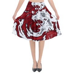 Abstract Art Flared Midi Skirt