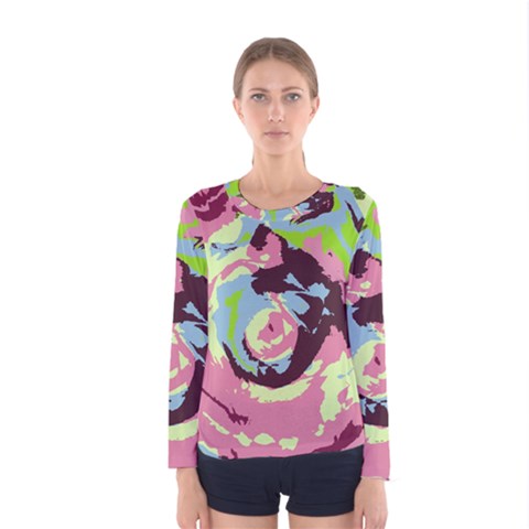 Abstract Art Women s Long Sleeve Tee by ValentinaDesign