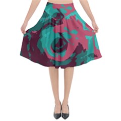 Abstract Art Flared Midi Skirt