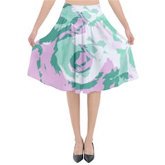 Abstract Art Flared Midi Skirt