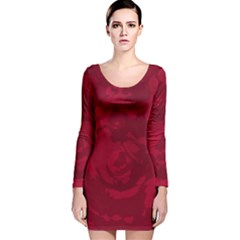 Abstract Art Long Sleeve Velvet Bodycon Dress by ValentinaDesign