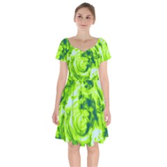 Abstract Art Short Sleeve Bardot Dress