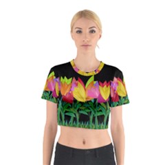 Tulips Cotton Crop Top by ValentinaDesign